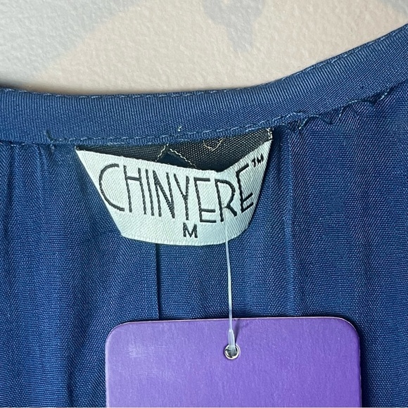 Chinyere Blue Mosaic Sheer Overlay Beaded Top - Picture 8 of 16